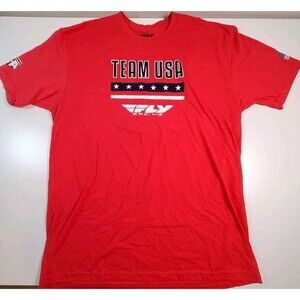 Team USA Fly Racing Mens Graphic Tee T shirt Crew Neck Short Sleeve Logo Red XL